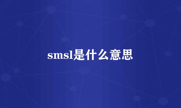 smsl是什么意思