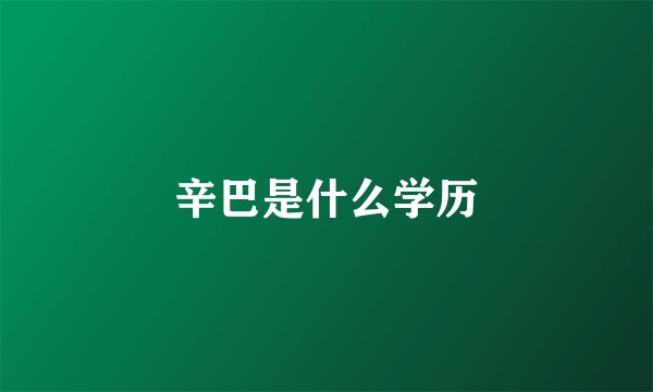 辛巴是什么学历
