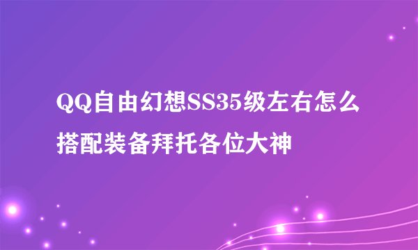 QQ自由幻想SS35级左右怎么搭配装备拜托各位大神