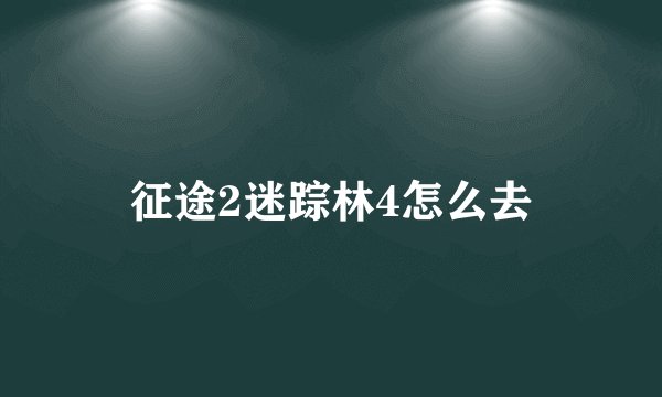 征途2迷踪林4怎么去