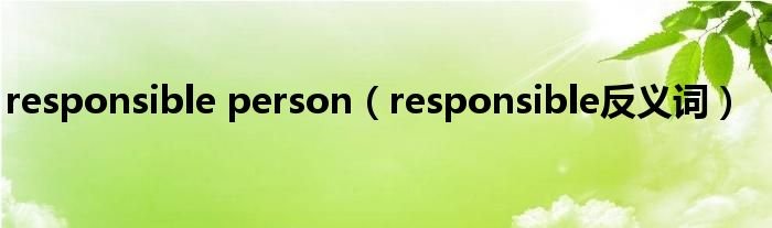 responsiblepersonresponsible反义词