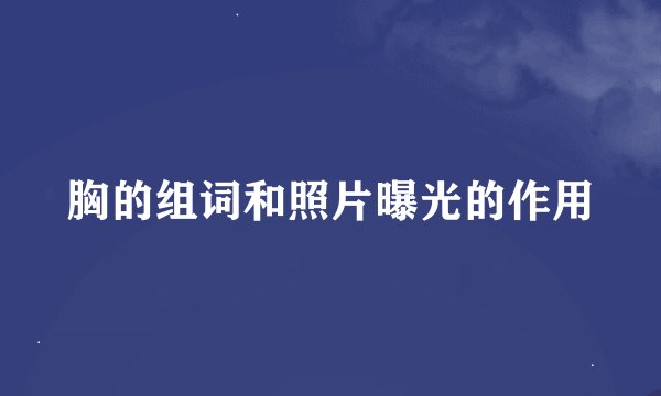 胸的组词和照片曝光的作用