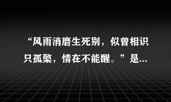 “风雨消磨生死别，似曾相识只孤檠，情在不能醒。”是什么意思？