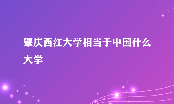 肇庆西江大学相当于中国什么大学