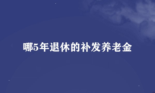 哪5年退休的补发养老金