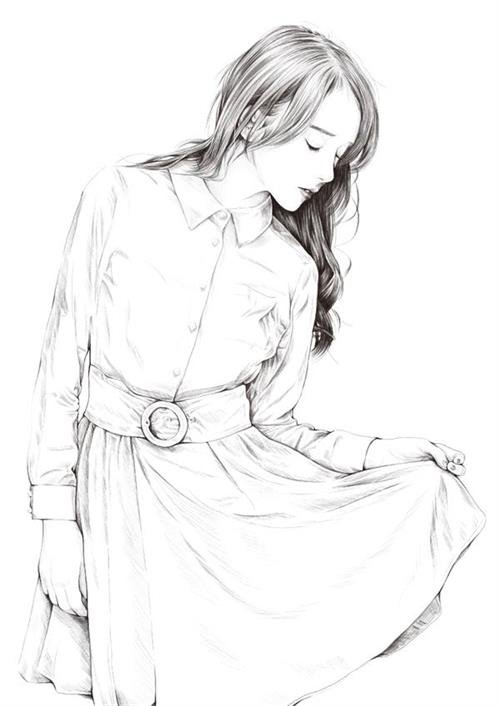 素描画简单好看易画的人物