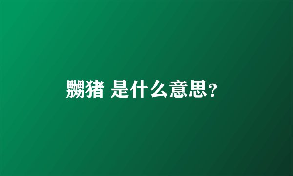 嬲猪 是什么意思？