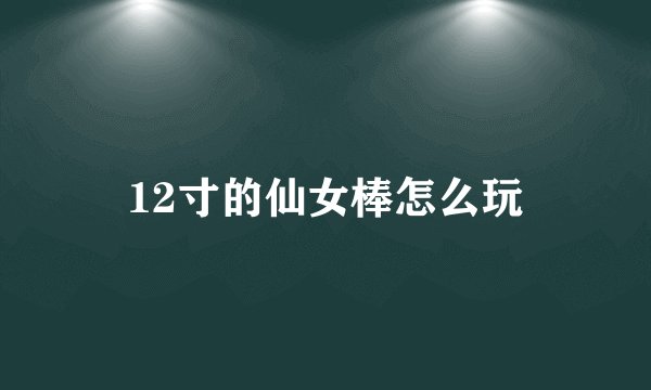 12寸的仙女棒怎么玩