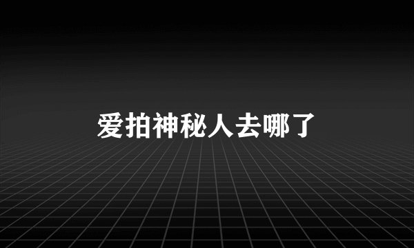 爱拍神秘人去哪了