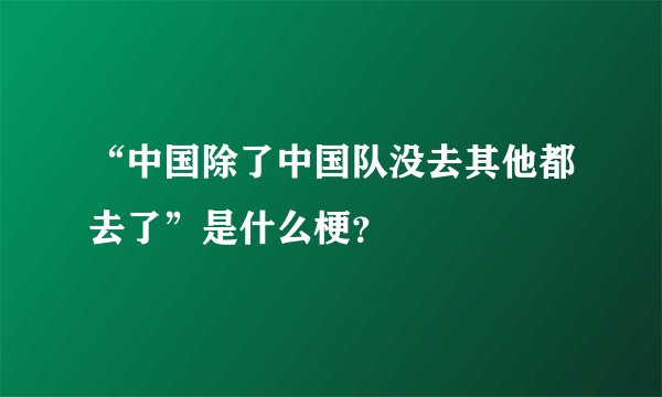 “中国除了中国队没去其他都去了”是什么梗？
