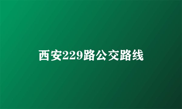 西安229路公交路线