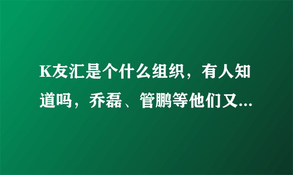 K友汇是个什么组织，有人知道吗，乔磊、管鹏等他们又是什么样的人，谢谢大家！?