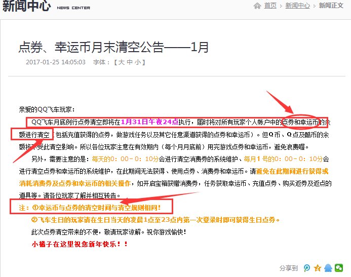 QQ飞车跨服大奖赛中获得的幸运币什么时候清空？