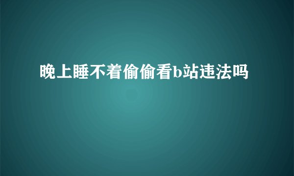 晚上睡不着偷偷看b站违法吗