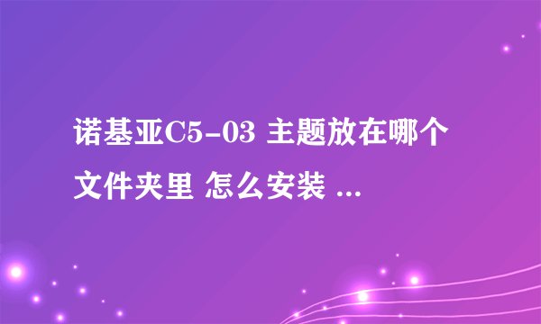 诺基亚C5-03 主题放在哪个文件夹里 怎么安装 谁能告诉下具体步骤 非常感谢