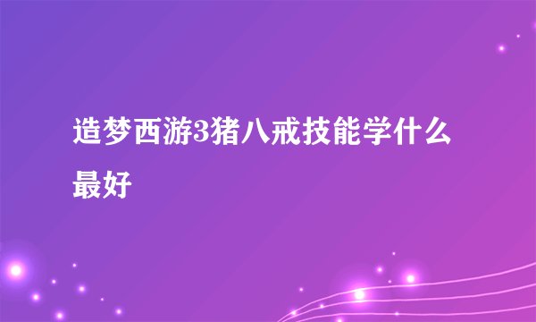 造梦西游3猪八戒技能学什么最好