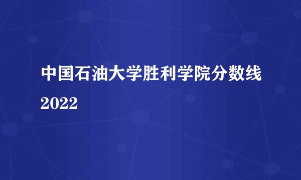 中国石油大学胜利学院分数线2022