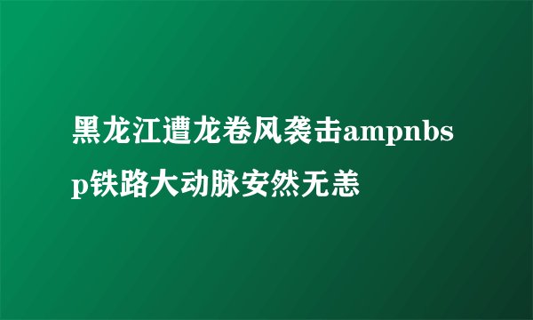 黑龙江遭龙卷风袭击ampnbsp铁路大动脉安然无恙