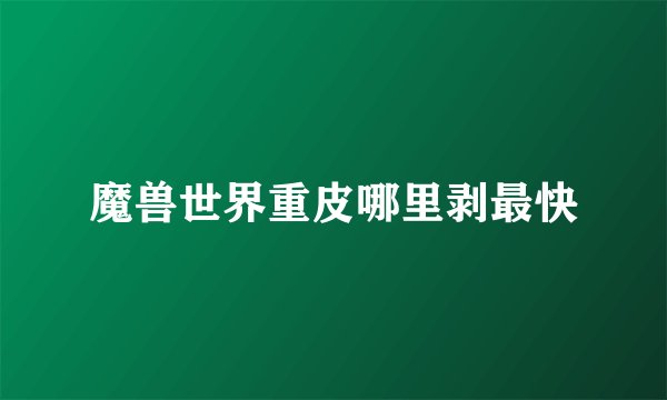 魔兽世界重皮哪里剥最快