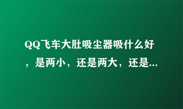 QQ飞车大肚吸尘器吸什么好，是两小，还是两大，还是一大一小， 都可以开到什么东西？ 说一下，要真的
