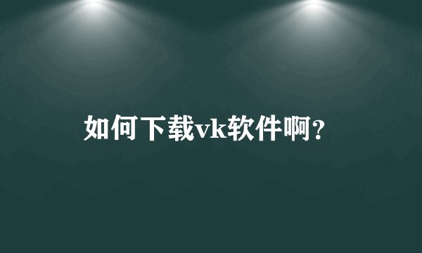 如何下载vk软件啊？