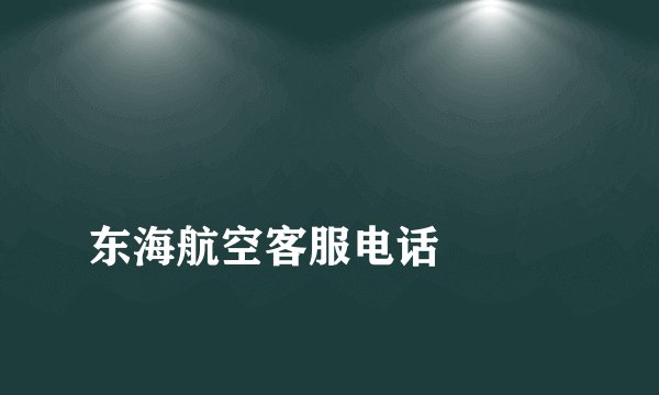 
东海航空客服电话

