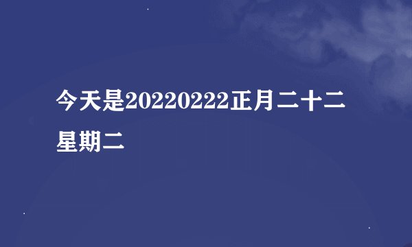 今天是20220222正月二十二星期二