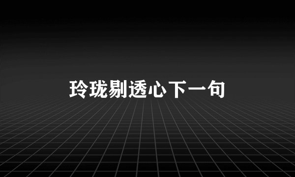 玲珑剔透心下一句