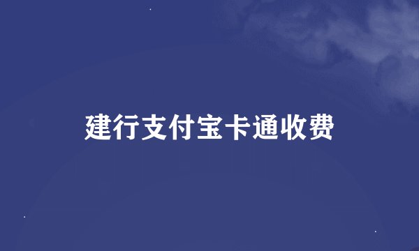 建行支付宝卡通收费