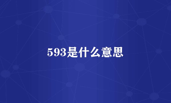 593是什么意思