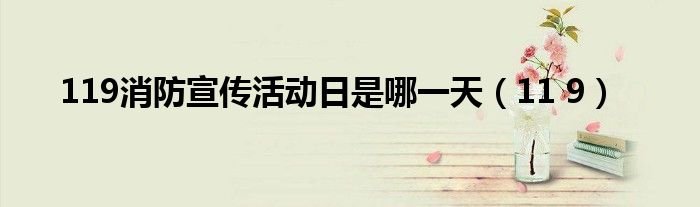 119消防宣传活动日是哪一天119