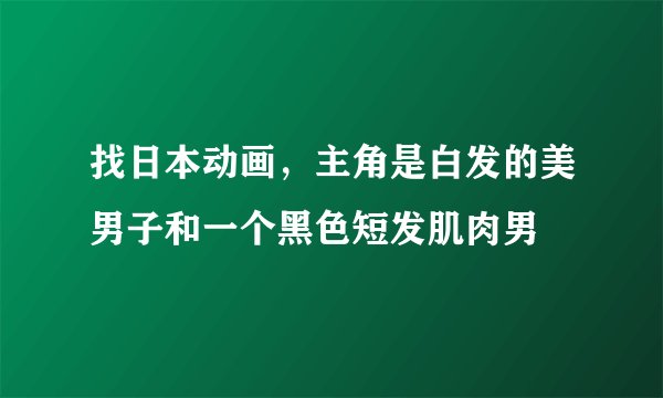 找日本动画，主角是白发的美男子和一个黑色短发肌肉男