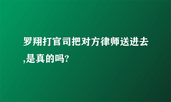 罗翔打官司把对方律师送进去,是真的吗?