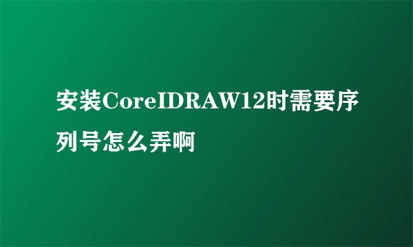 安装CoreIDRAW12时需要序列号怎么弄啊