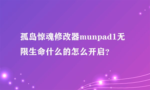 孤岛惊魂修改器munpad1无限生命什么的怎么开启？