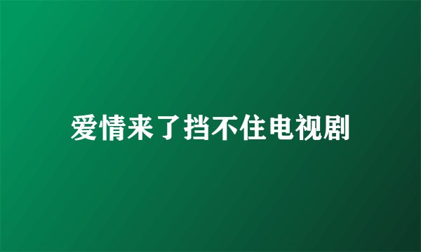 爱情来了挡不住电视剧