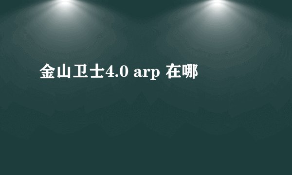 金山卫士4.0 arp 在哪