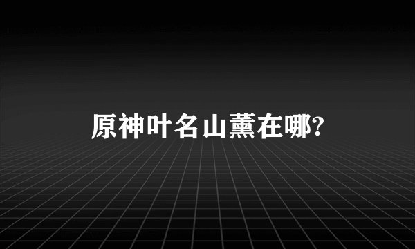 原神叶名山薰在哪?