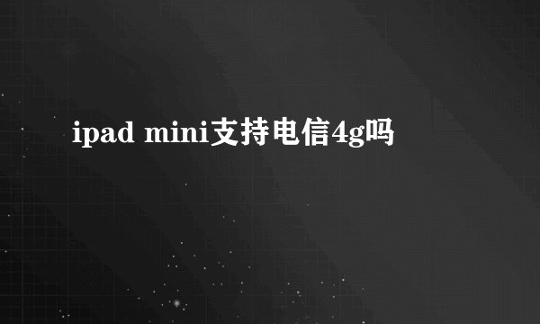ipad mini支持电信4g吗