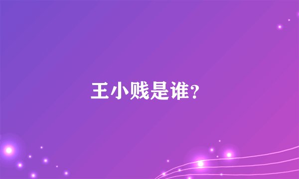 王小贱是谁？