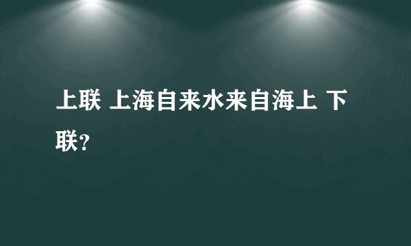 上联 上海自来水来自海上 下联？