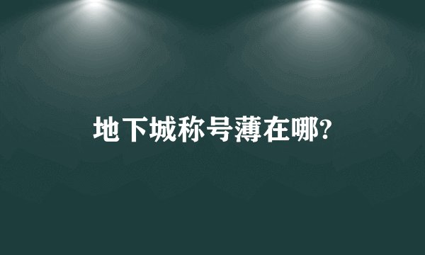 地下城称号薄在哪?