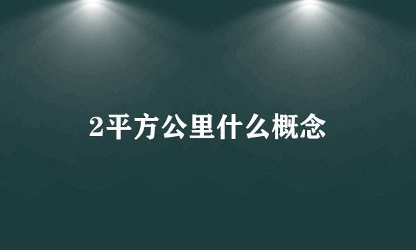 2平方公里什么概念