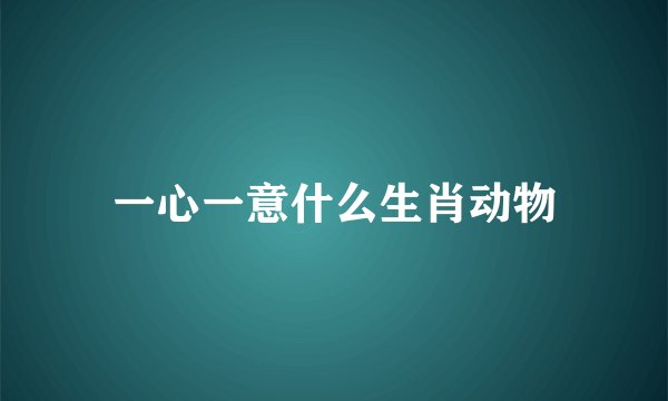 一心一意什么生肖动物