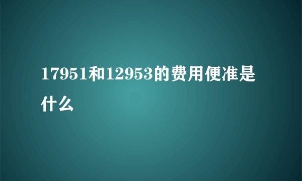 17951和12953的费用便准是什么