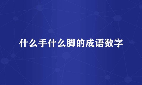 什么手什么脚的成语数字
