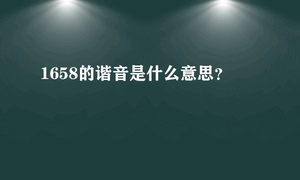 1658的谐音是什么意思？