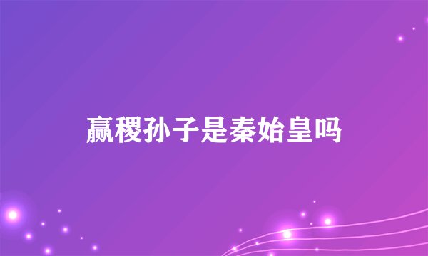 赢稷孙子是秦始皇吗