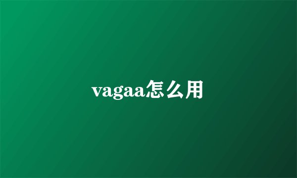 vagaa怎么用
