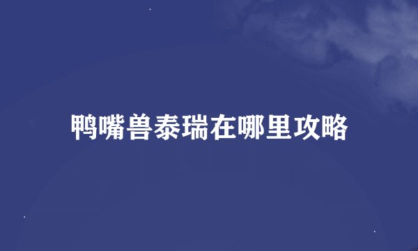 鸭嘴兽泰瑞在哪里攻略